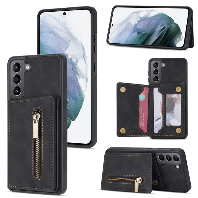 Zipper Card Holder Phone Case, For Samsung Galaxy S21 5G, For Samsung Galaxy S21 FE 5G, For Samsung Galaxy S22 5G, For Samsung Galaxy S22+ 5G