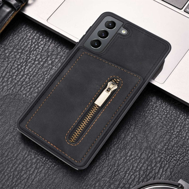 Zipper Card Holder Phone Case, For Samsung Galaxy S21 5G, For Samsung Galaxy S21 FE 5G, For Samsung Galaxy S22 5G, For Samsung Galaxy S22+ 5G