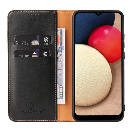 Fierre Shann PU Genuine Leather Texture Leather Phone Case, For Samsung Galaxy A02s, For Samsung Galaxy A13 5G, For Samsung Galaxy A22 5G, For Samsung Galaxy A33 5G, For Samsung Galaxy A53 5G, For Samsung Galaxy A73 5G