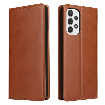 Fierre Shann PU Genuine Leather Texture Leather Phone Case, For Samsung Galaxy A02s, For Samsung Galaxy A13 5G, For Samsung Galaxy A22 5G, For Samsung Galaxy A33 5G, For Samsung Galaxy A53 5G, For Samsung Galaxy A73 5G