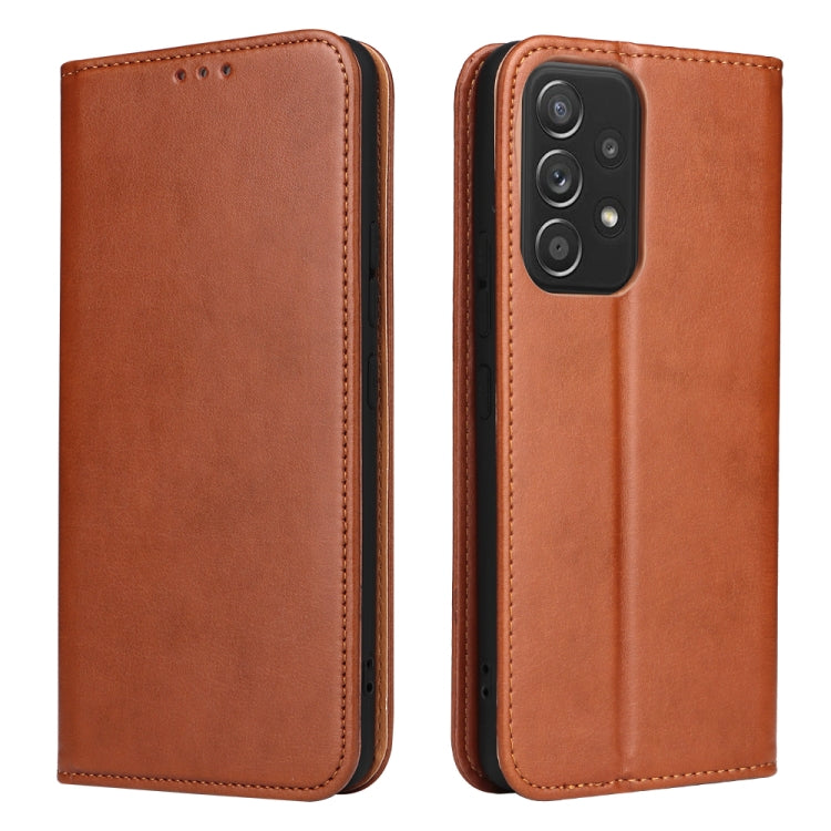 Fierre Shann PU Genuine Leather Texture Leather Phone Case, For Samsung Galaxy A02s, For Samsung Galaxy A12, For Samsung Galaxy A13 5G, For Samsung Galaxy A22 5G, For Samsung Galaxy A33 5G, For Samsung Galaxy A53 5G