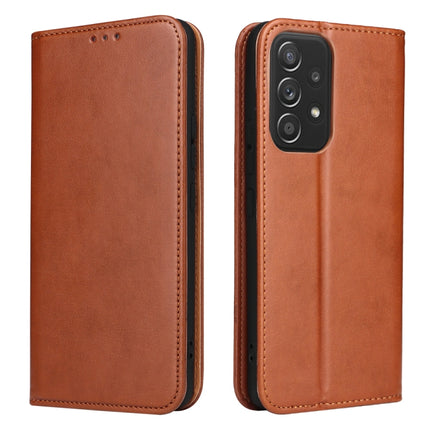 Fierre Shann PU Genuine Leather Texture Leather Phone Case, For Samsung Galaxy A02s, For Samsung Galaxy A13 5G, For Samsung Galaxy A22 5G, For Samsung Galaxy A33 5G, For Samsung Galaxy A53 5G, For Samsung Galaxy A73 5G