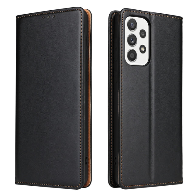 Fierre Shann PU Genuine Leather Texture Leather Phone Case, For Samsung Galaxy A73 5G, For Samsung Galaxy S21 FE 5G