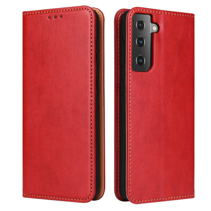 Fierre Shann PU Genuine Leather Texture Leather Phone Case, For Samsung Galaxy S21 FE 5G