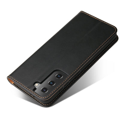 Fierre Shann PU Genuine Leather Texture Leather Phone Case, For Samsung Galaxy S21 FE 5G