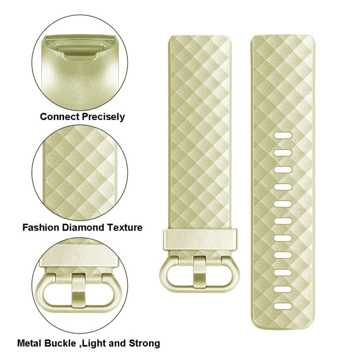 Official Pattern Metallic Watch Strap, For FITBIT Charge 3