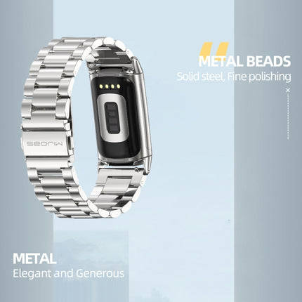 Mijobs Stainless Steel Metal Watch Band, For Fitbit Charge5