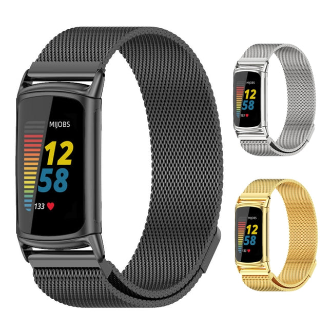 Mijobs Magnetic Metal Watch Band, For Fitbit Charge5