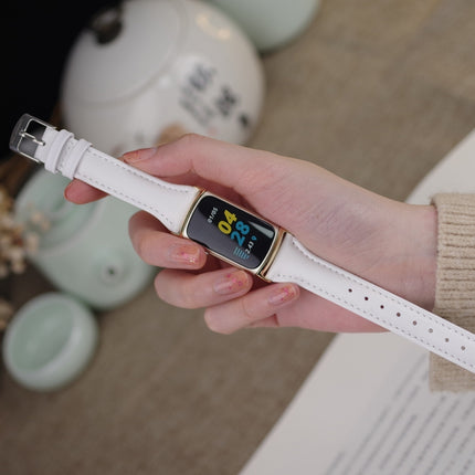Mijobs Genuine Leather Slim Watch Band, For Fitbit Charge5