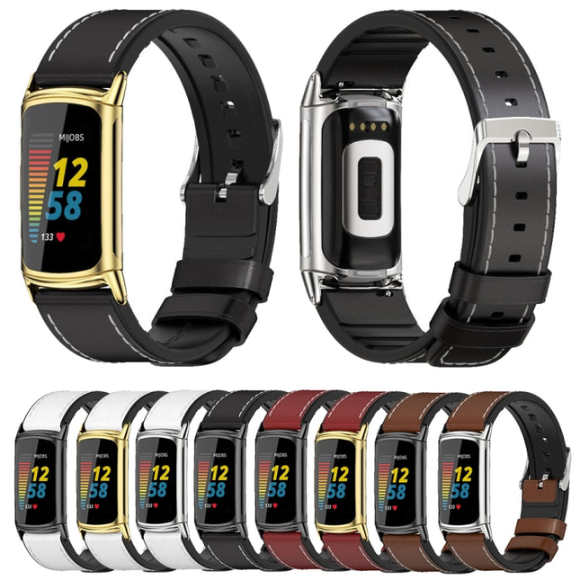 Mijobs TPU + Leather Watch Band