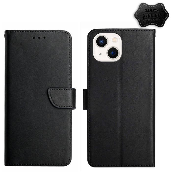 Funda para teléfono con tapa horizontal a prueba de huellas dactilares de cuero genuino, para iPhone 14, para iPhone 14 Plus, para iPhone 14 Pro, para iPhone 14 Pro Max