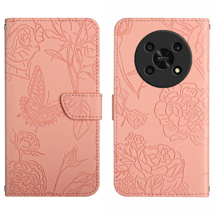 Skin Feel Butterfly Peony Embossed Leather Phone Case, For Honor Magic4 Lite 5G, For Honor X8, For Motorola Moto G82