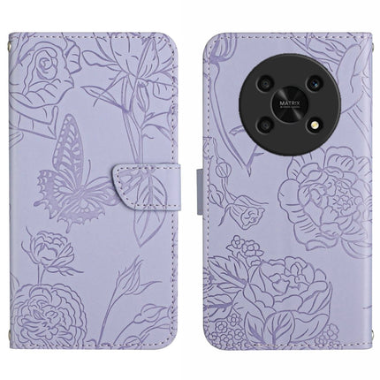 Skin Feel Butterfly Peony Embossed Leather Phone Case, For Honor Magic4 Lite 5G, For Honor X8, For Motorola Moto G82