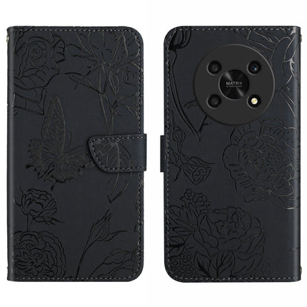Skin Feel Butterfly Peony Embossed Leather Phone Case, For Honor Magic4 Lite 5G, For Honor X8, For Motorola Moto G82