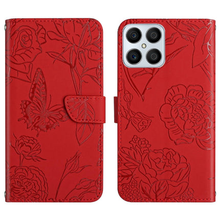 Skin Feel Butterfly Peony Embossed Leather Phone Case, For Honor Magic4 Lite 5G, For Honor X8, For Motorola Moto G82