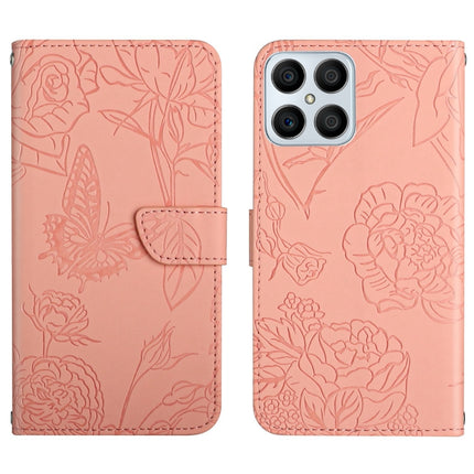 Skin Feel Butterfly Peony Embossed Leather Phone Case, For Honor Magic4 Lite 5G, For Honor X8, For Motorola Moto G82