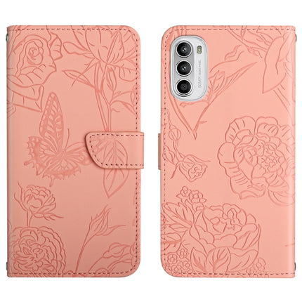 Skin Feel Butterfly Peony Embossed Leather Phone Case, For Honor Magic4 Lite 5G, For Honor X8, For Motorola Moto G82