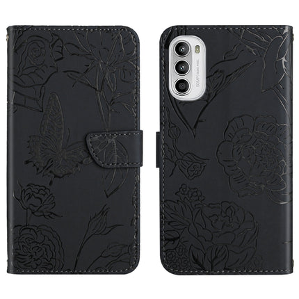 Skin Feel Butterfly Peony Embossed Leather Phone Case, For Honor Magic4 Lite 5G, For Honor X8, For Motorola Moto G82