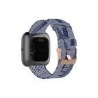 For FITBIT Versa / Blue White Stripes