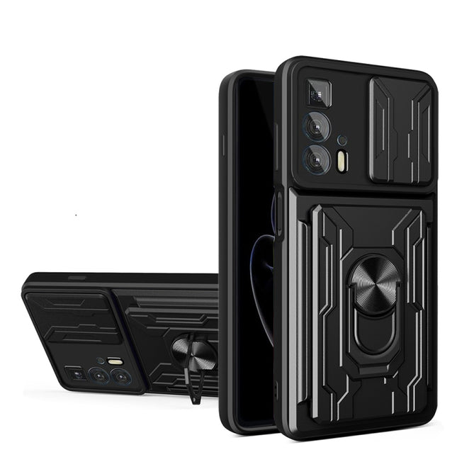 Sliding Camshield TPU+PC Phone Case with Card Slot, For Motorola Edge 20 Pro, For Motorola Moto G100, For OPPO A16
