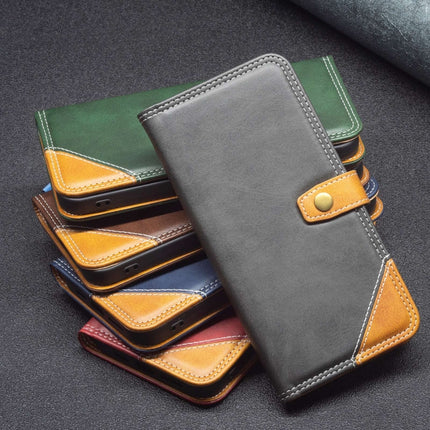 Color Matching Double Sewing Thread Leather Phone Case, For vivo Y21