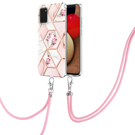 Splicing Marble Flower Pattern TPU Phone Case with Lanyard, For Samsung Galaxy A03s EU Version, For Samsung Galaxy A13 4G, For Samsung Galaxy A23 5G / 4G, For Samsung Galaxy A33 5G, For Samsung Galaxy A53 5G