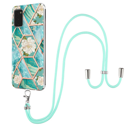 Splicing Marble Flower Pattern TPU Phone Case with Lanyard, For Samsung Galaxy A03s EU Version, For Samsung Galaxy A13 4G, For Samsung Galaxy A23 5G / 4G, For Samsung Galaxy A33 5G, For Samsung Galaxy A53 5G