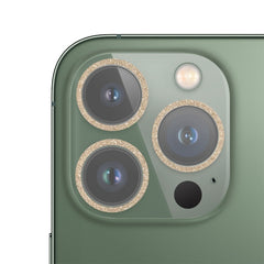 Película de lente de cámara de vidrio templado con anillo de purpurina, para iPhone 13, para iPhone 13 Pro / 13 Pro Max, para iPhone 12 mini / 11, para iPhone 12 Pro, para iPhone 11 Pro / 11 Pro Max