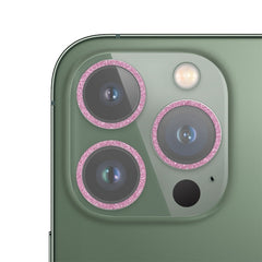 Película de lente de cámara de vidrio templado con anillo de purpurina, para iPhone 13, para iPhone 13 Pro / 13 Pro Max, para iPhone 12 mini / 11, para iPhone 12 Pro, para iPhone 11 Pro / 11 Pro Max