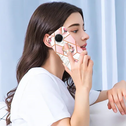 Splicing Marble Flower Pattern TPU Ring Holder Case, For Nokia G20 / G10, For Nokia G21 / G11, For OnePlus Nord N20 5G