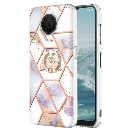 Splicing Marble Flower Pattern TPU Ring Holder Case, For Nokia G20 / G10, For Nokia G21 / G11, For OnePlus Nord N20 5G