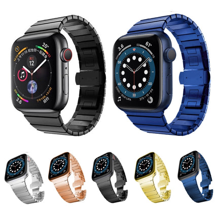One-bead Steel Butterfly Buckle Watch Band For Apple Watch Series, For Apple Watch Series 8&7 41mm, For Apple Watch Ultra 49mm / Series 8&7 45mm, 7 41mm / 6&SE&5&4 40mm / 3&2&1 38mm, 7 45mm / 6&SE&5&4 44mm / 3&2&1 42mm
