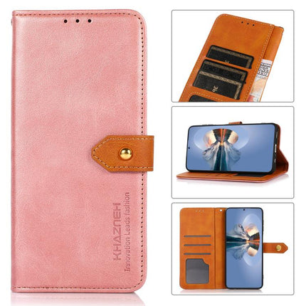 KHAZNEH Dual-color Cowhide Texture Flip Leather Phone Case, For iPhone 15, For iPhone 14 Plus, For iPhone 14, For iPhone 14 Pro, For iPhone 14 Pro Max