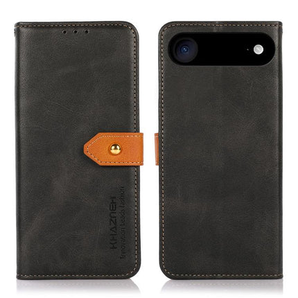 KHAZNEH Dual-color Cowhide Texture Flip Leather Phone Case, For iPhone 15, For iPhone 14 Plus, For iPhone 14, For iPhone 14 Pro, For iPhone 14 Pro Max