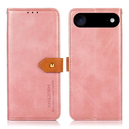 KHAZNEH Dual-color Cowhide Texture Flip Leather Phone Case, For iPhone 15, For iPhone 14 Plus, For iPhone 14, For iPhone 14 Pro, For iPhone 14 Pro Max