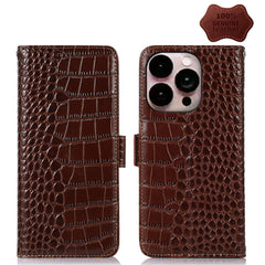 Crocodile Top Layer Cowhide Leather Phone Case, For iPhone 14 Plus, For iPhone 14 Pro Max, For iPhone 14 Pro, For iPhone 14