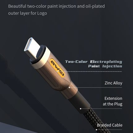 awei CL-125T Type-C / USB-C to Type-C / USB-C Fast Charging Data Cable, Length: 1m
