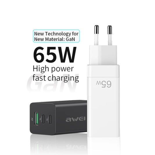 awei PD9 65W GaN Fast Charging Travel Charger, EU Plug