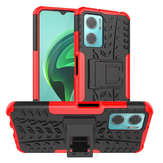 Tire Texture TPU + PC Phone Case with Holder, For Xiaomi Redmi Note 11E 5G