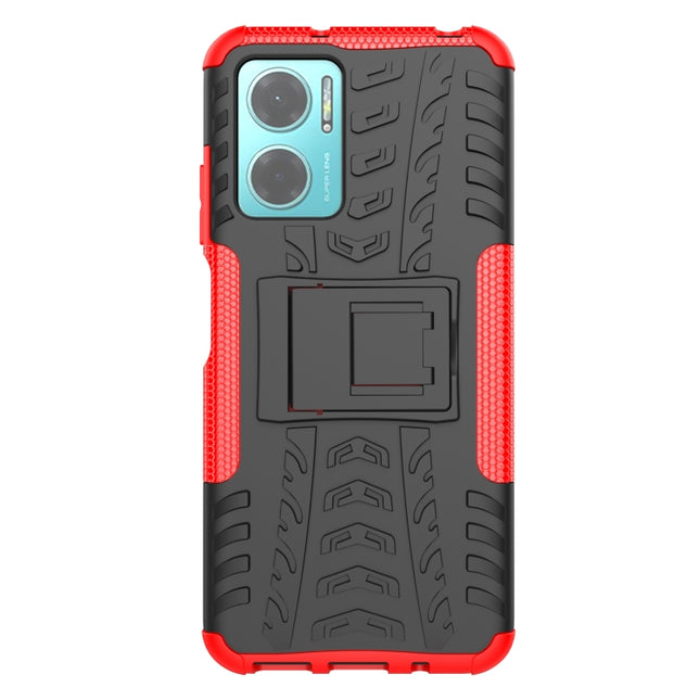 Tire Texture TPU + PC Phone Case with Holder, For Xiaomi Redmi Note 11E 5G