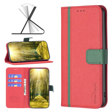 Color Matching Cross Texture Leather Phone Case, For Motorola Moto E32 4G, For Xiaomi 12 Lite