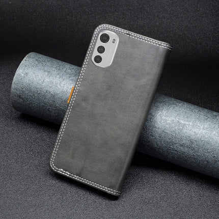 Color Matching Double Sewing Thread Leather Phone Case, For Motorola Moto E32 4G, For Xiaomi 12 Lite