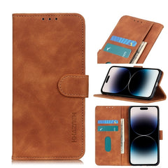 KHAZNEH Retro Texture Leather Phone Case, For iPhone 14, For iPhone 14 Plus, For iPhone 14 Pro, For iPhone 14 Pro Max