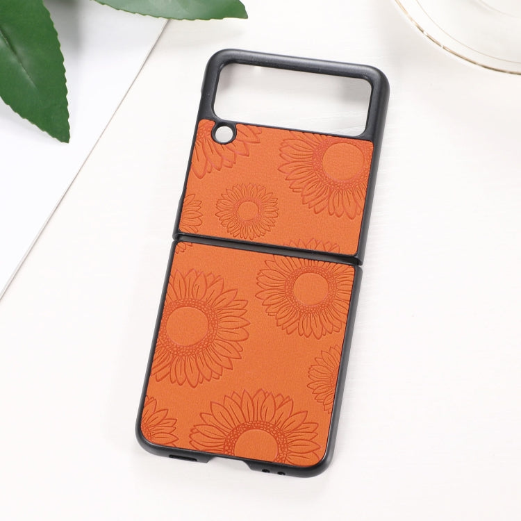 Sunflower Pattern PU+TPU+PC Shockproof Phone Case, For Samsung Galaxy Z Flip3 5G, For Samsung Galaxy Z Fold3 5G