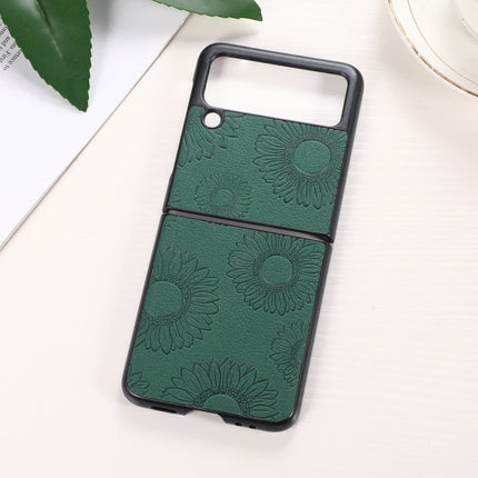 Sunflower Pattern PU+TPU+PC Shockproof Phone Case, For Samsung Galaxy Z Flip3 5G, For Samsung Galaxy Z Fold3 5G