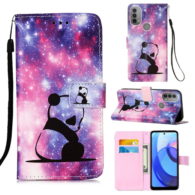 Colored Drawing Plain Weave Leather Phone Case, For Motorola Moto E20 / E30 / E40, For Motorola Moto G Power 2022, For Motorola Moto G Pure