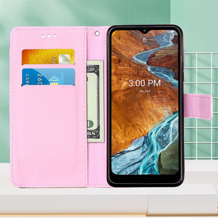 Colored Drawing Plain Weave Leather Phone Case, For Nokia G300