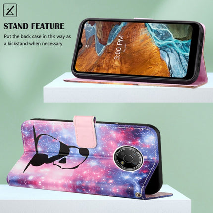 Colored Drawing Plain Weave Leather Phone Case, For Nokia G300