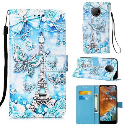 Colored Drawing Plain Weave Leather Phone Case, For Nokia G300