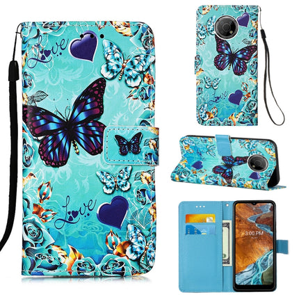 Colored Drawing Plain Weave Leather Phone Case, For Nokia G300